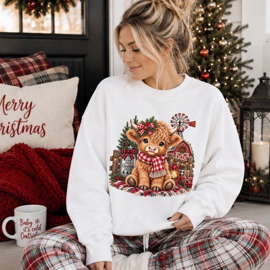 Highland Christmas Cow DTF Transfer