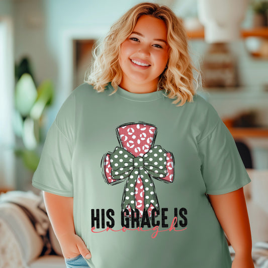 His Grace Is Enough Leopard Cross DTF Transfer