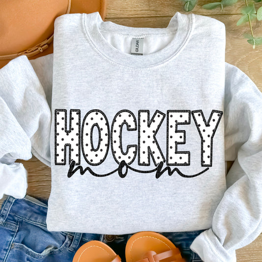 Hockey Mom Black Faux DTF Transfer