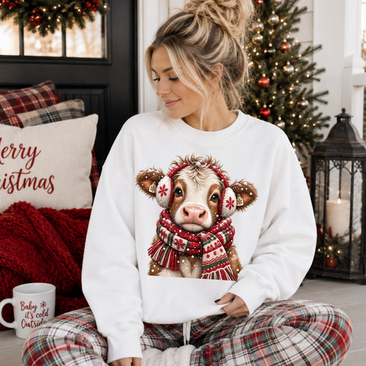 Holly Belle Christmas Cow DTF Transfer