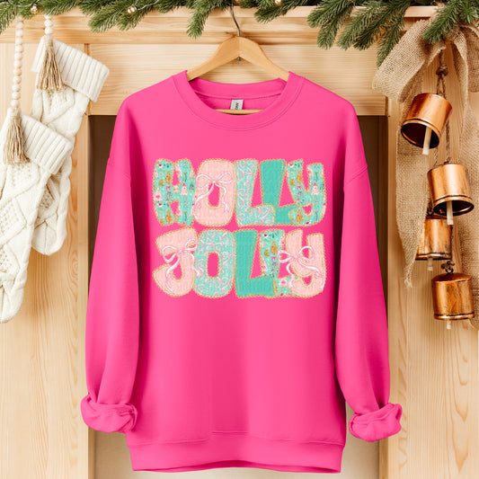 Holly Jolly Pastel Colors DTF Transfer