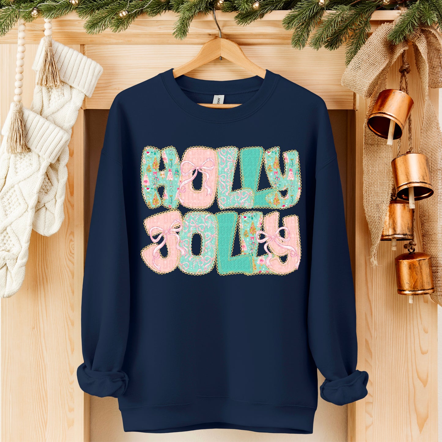 Holly Jolly Pastel Colors DTF Transfer