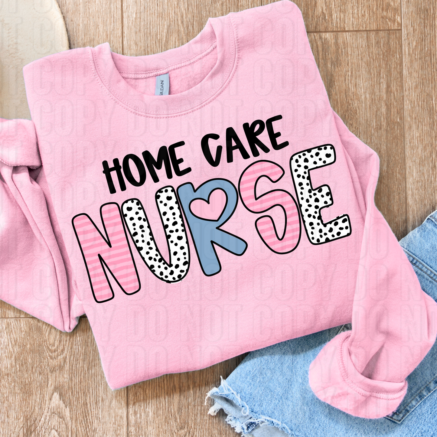 Home Care Nurse Hearts DTF Transfer