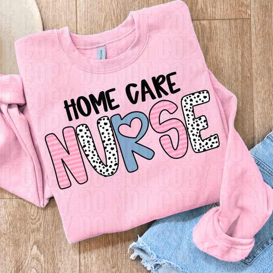 Home Care Nurse Hearts DTF Transfer