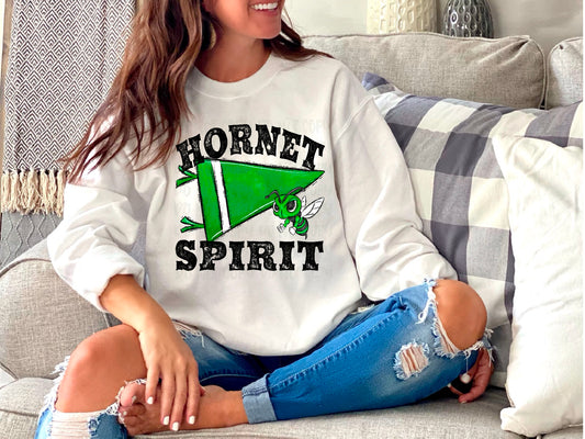 Hornet Spirit Pennant Mascot Green DTF Transfer