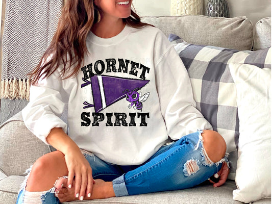 Hornet Spirit Pennant Mascot Purple DTF Transfer