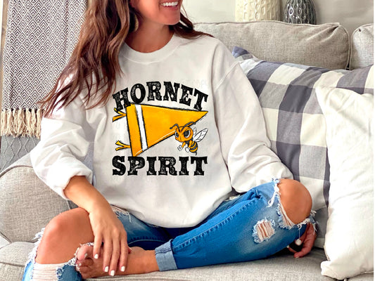 Hornet Spirit Pennant Mascot Yellow DTF Transfer