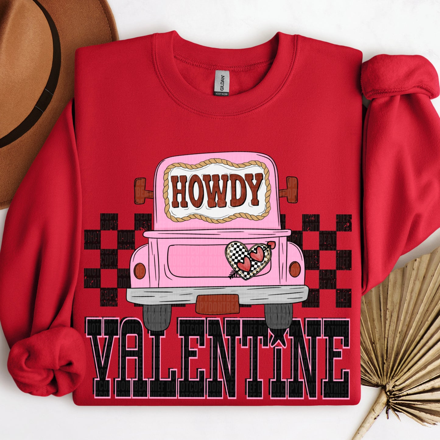 Howdy Valentine Truck DTF Transfer