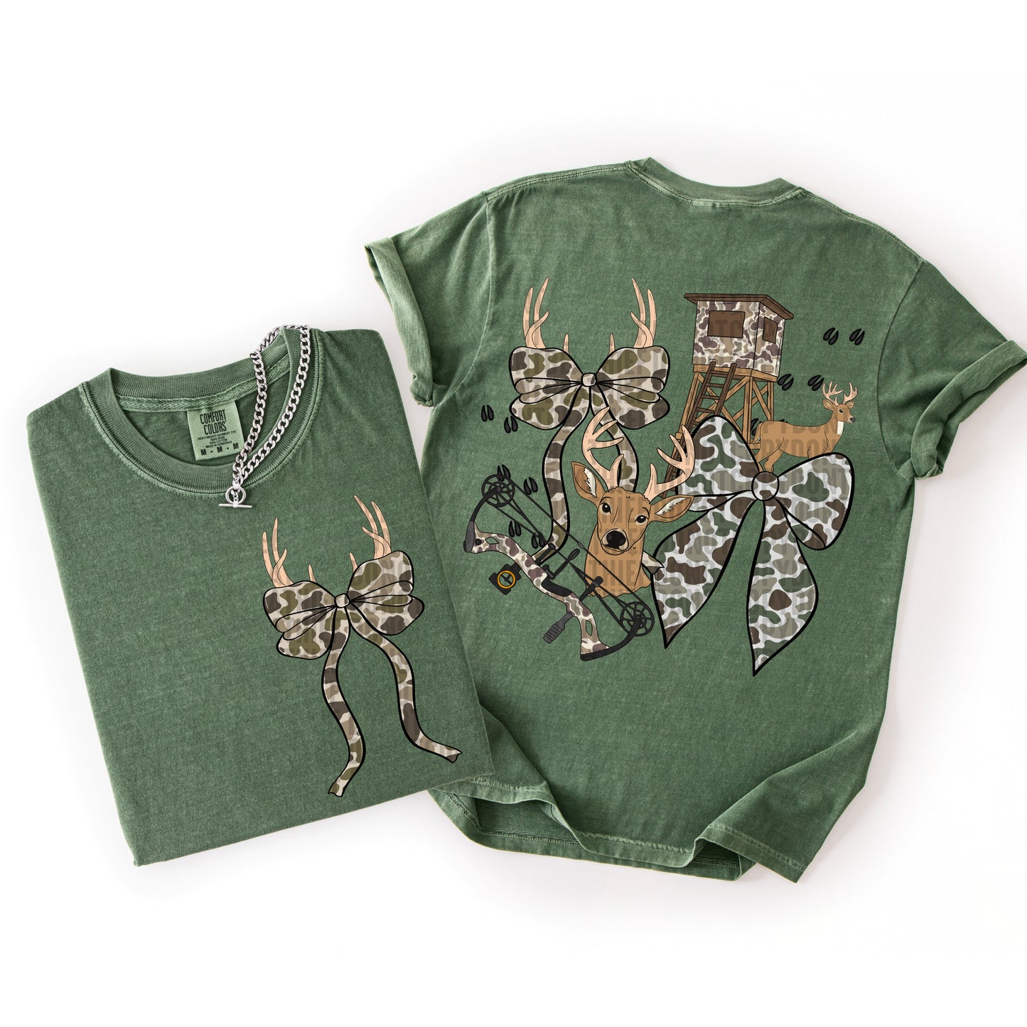 Deer Girly Shooting Bow Front/Back DTF Transfer
