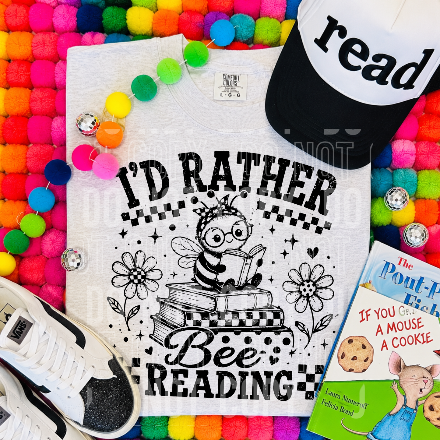 I'd Rather Bee Reading DTF Transfer