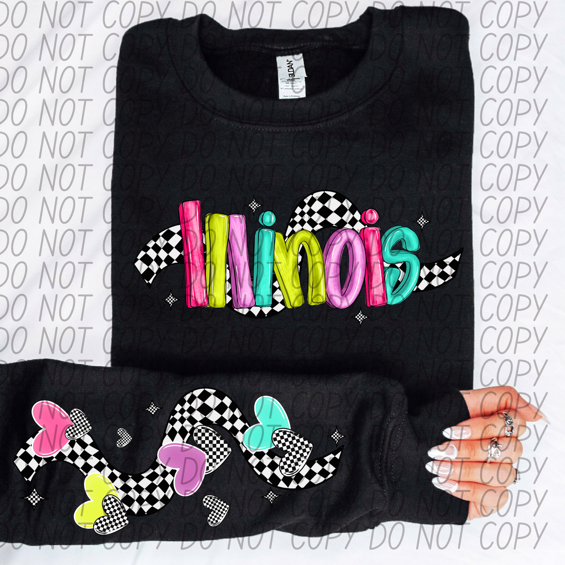 Illinois Bright Checker State DTF Transfer
