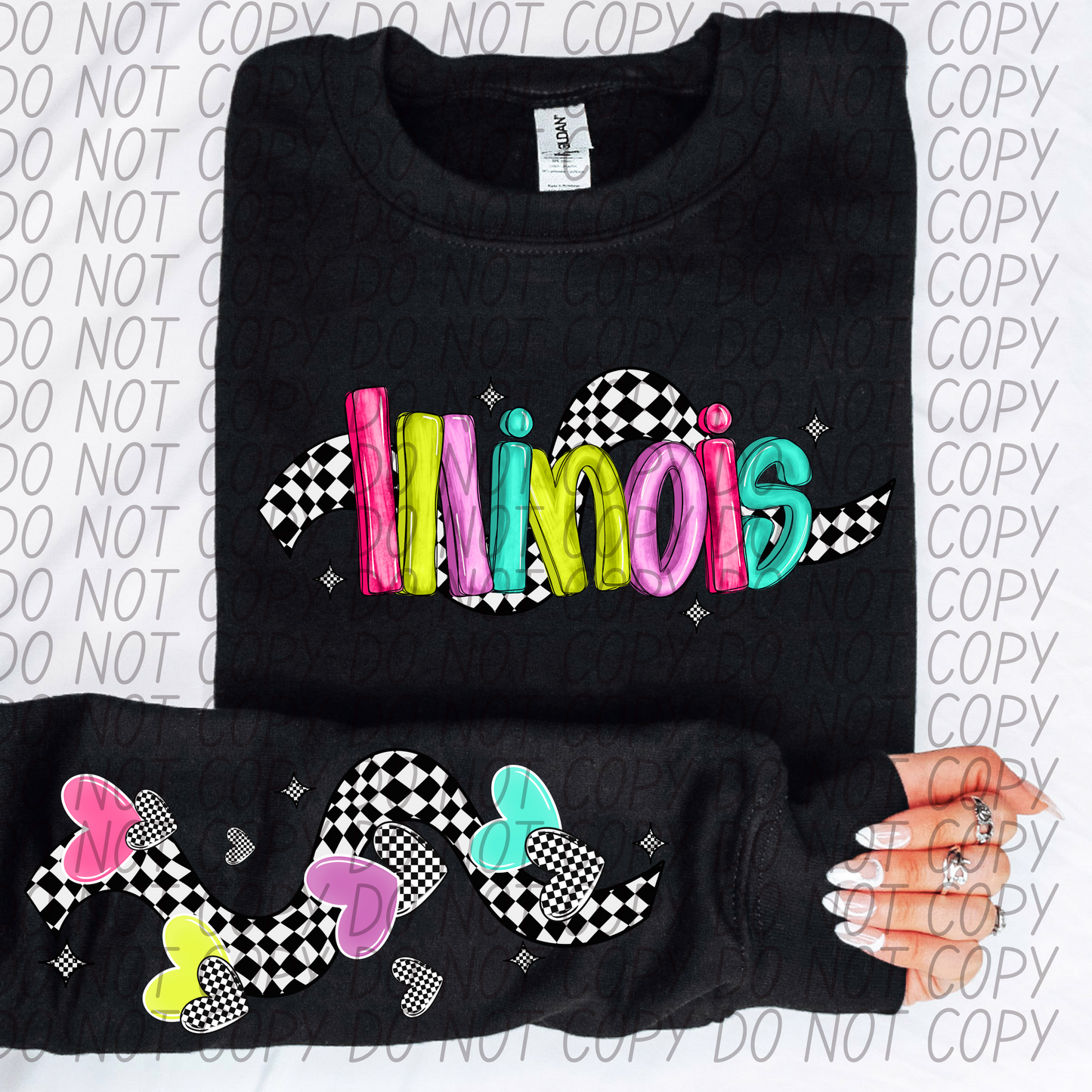 Illinois Bright Checker State DTF Transfer