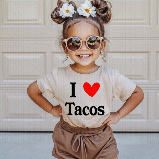 I Love Tacos DTF Transfer