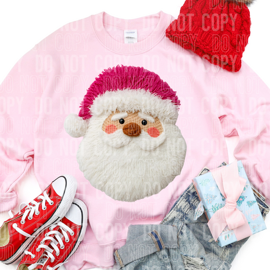 Santa Light Skin Pink Yarn Faux DTF Transfer