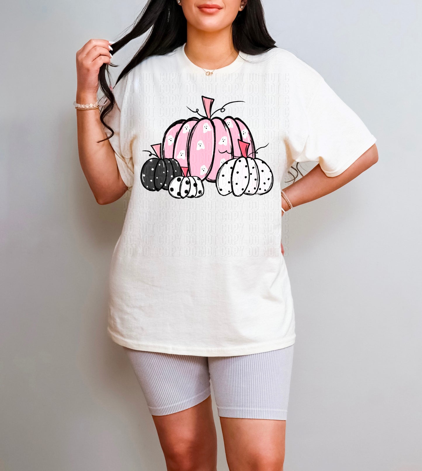 Ghost Polka Dotted Pumpkins DTF Transfer