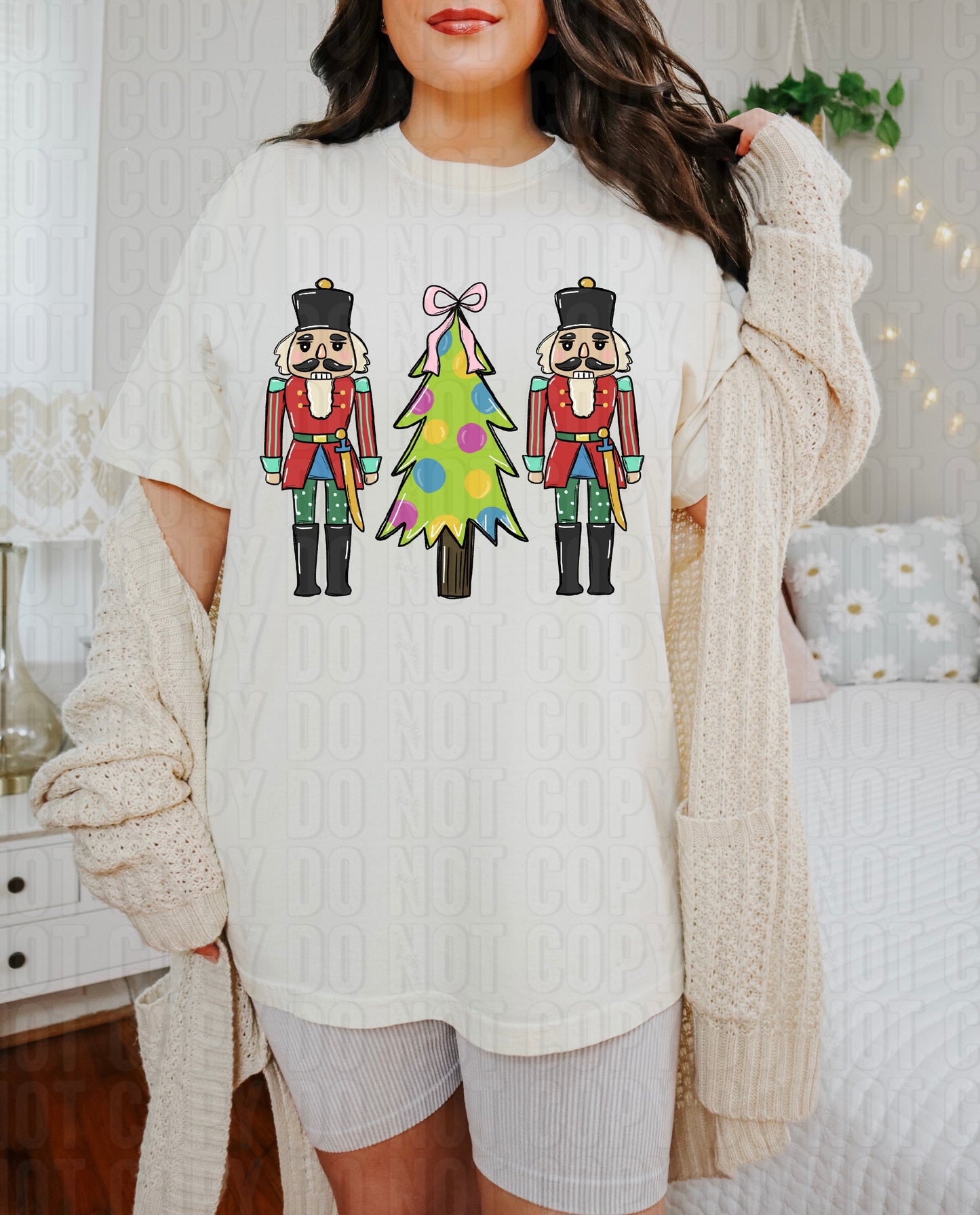 Nutcrackers And Christmas Tree DTF Transfer