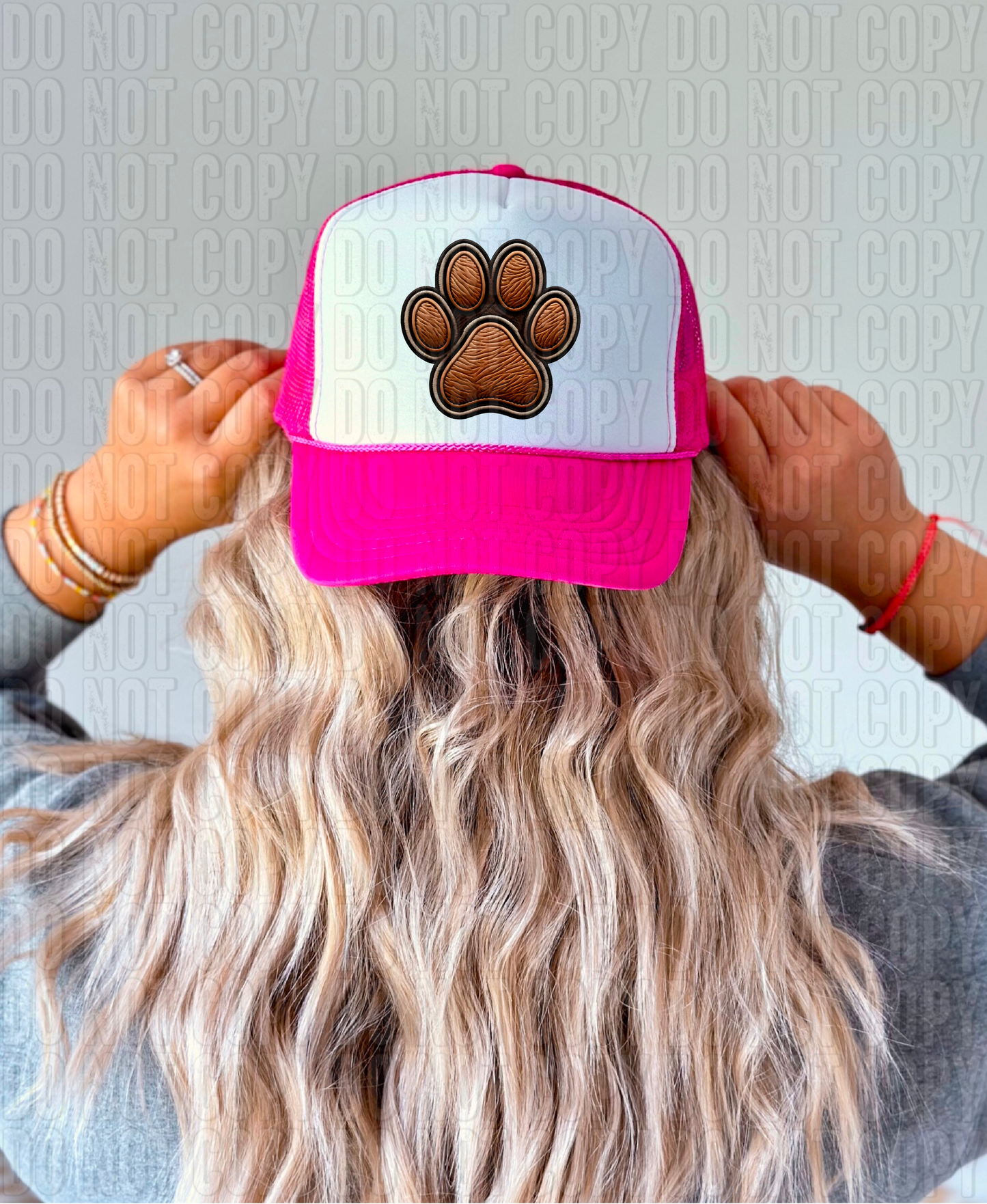 Brown Paw Print Hat Patch DTF Transfer