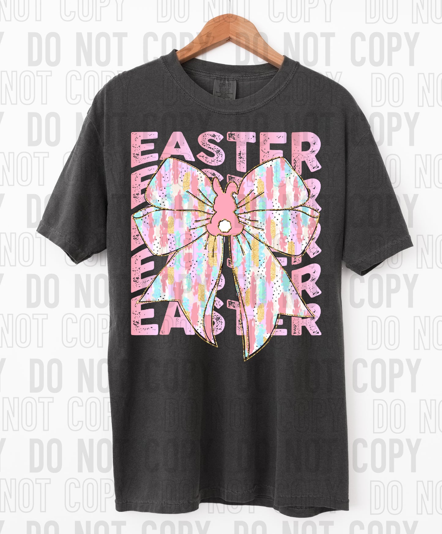 Easter Stacked Brushstroke Bow DTF Transfer