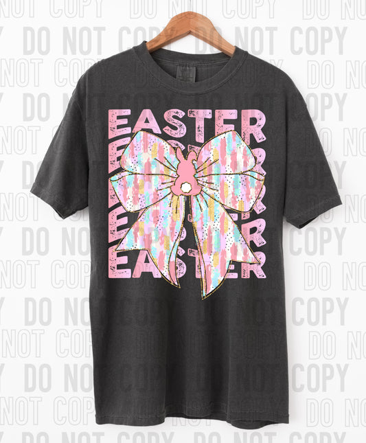 Easter Stacked Brushstroke Bow DTF Transfer