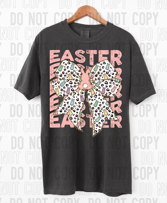 Easter Stacked Cheetah Bow DTF Transfer