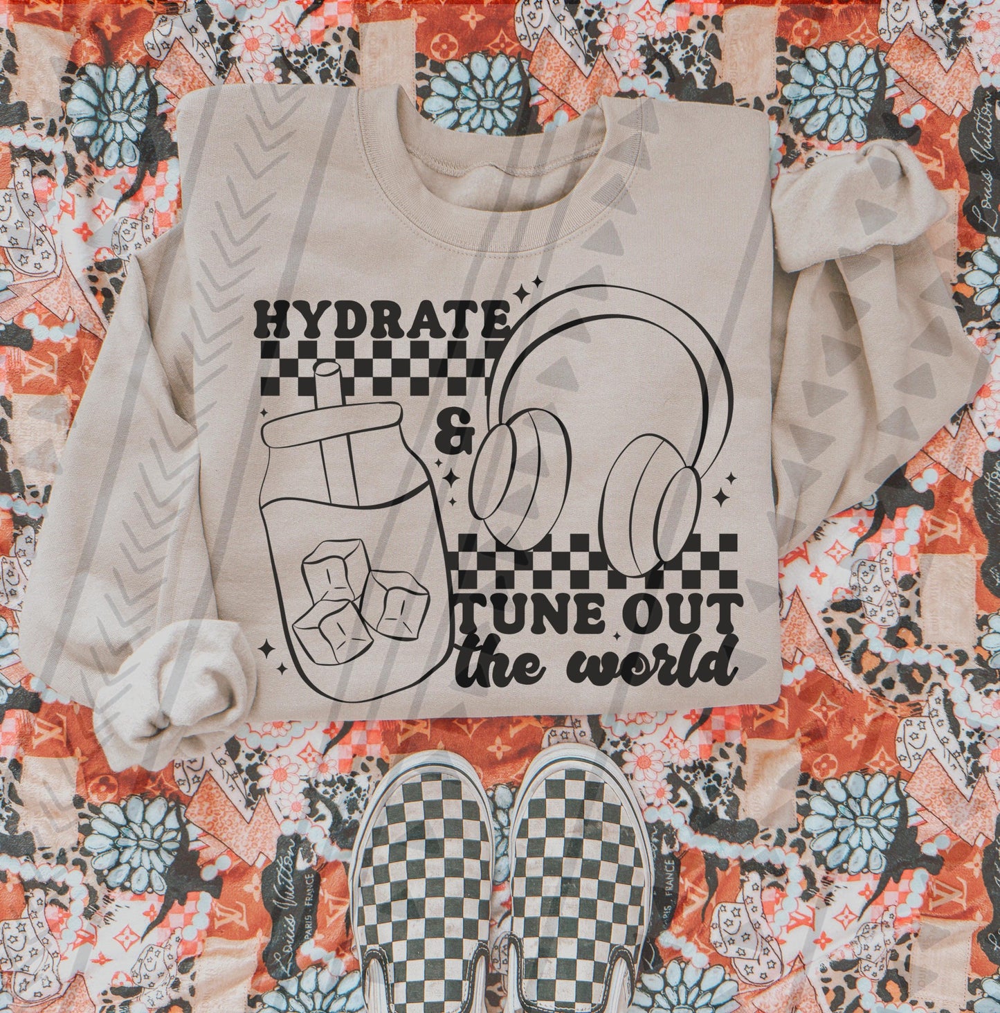 Hydrate And Tune Out The World DTF Transfer