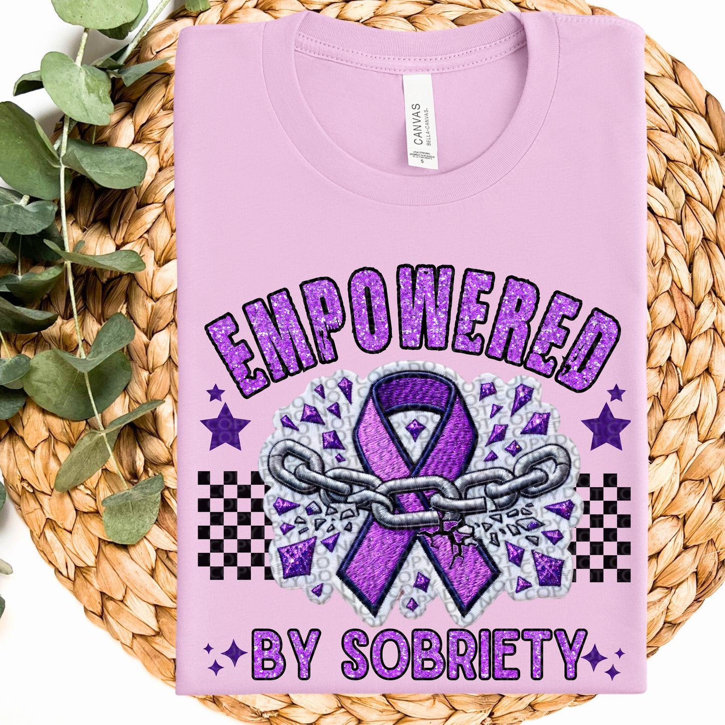 Empowered By Sobriety Purple DTF Transfer