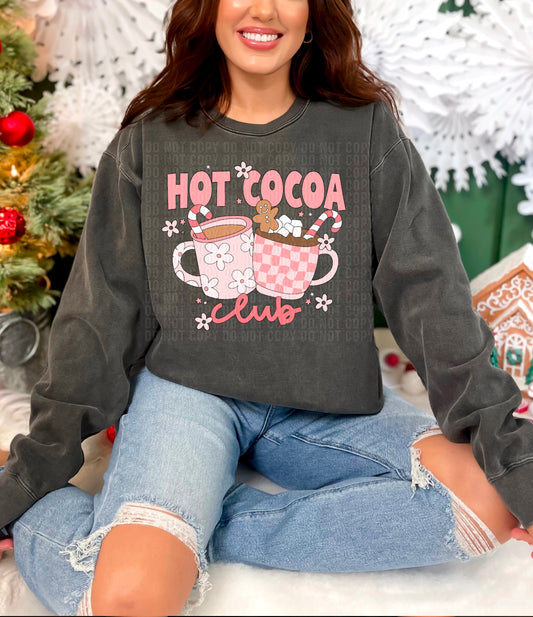 Hot Cocoa Club Preppy Pink DTF Transfer