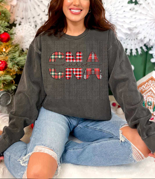 CNA Nurse Christmas Name DTF Transfer