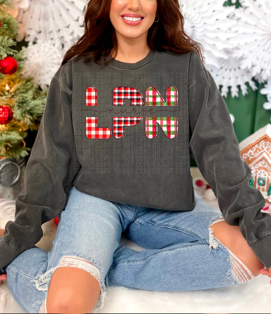 LPN Nurse Christmas Name DTF Transfer