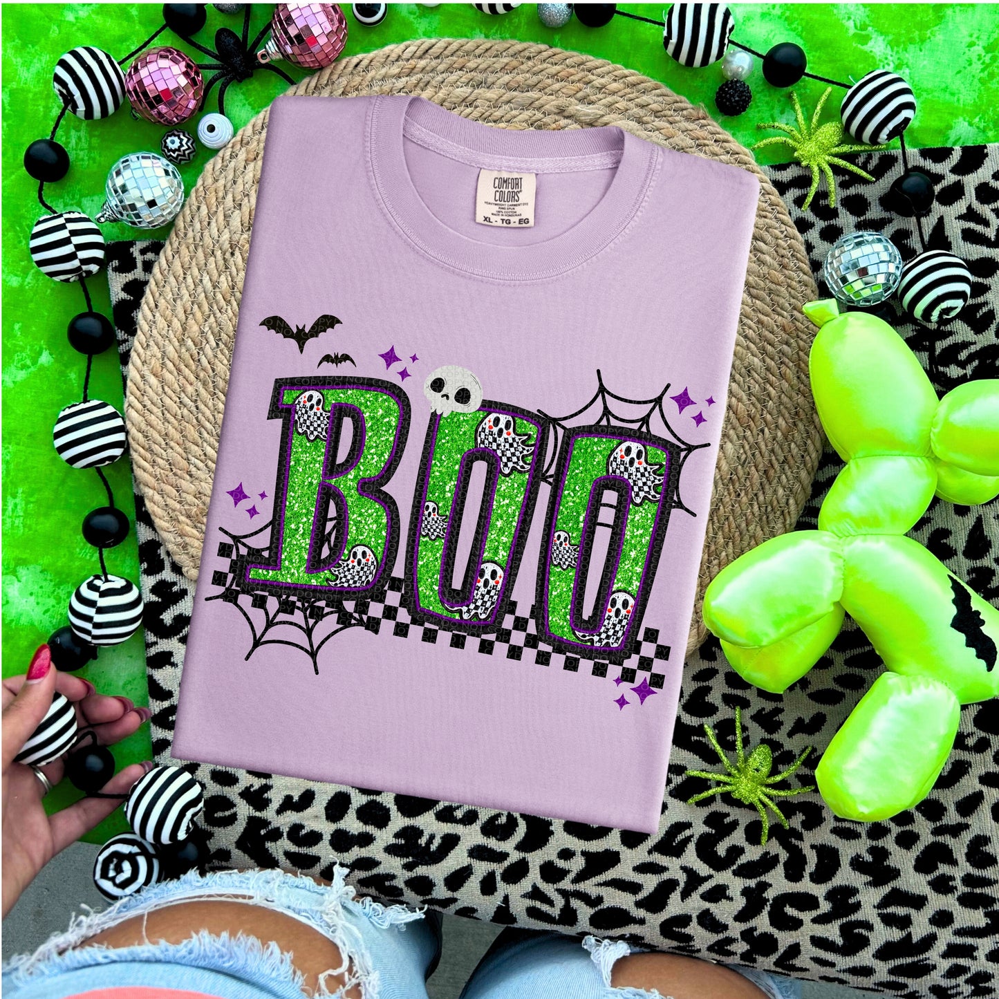 Boo Embroidery Faux DTF Transfer