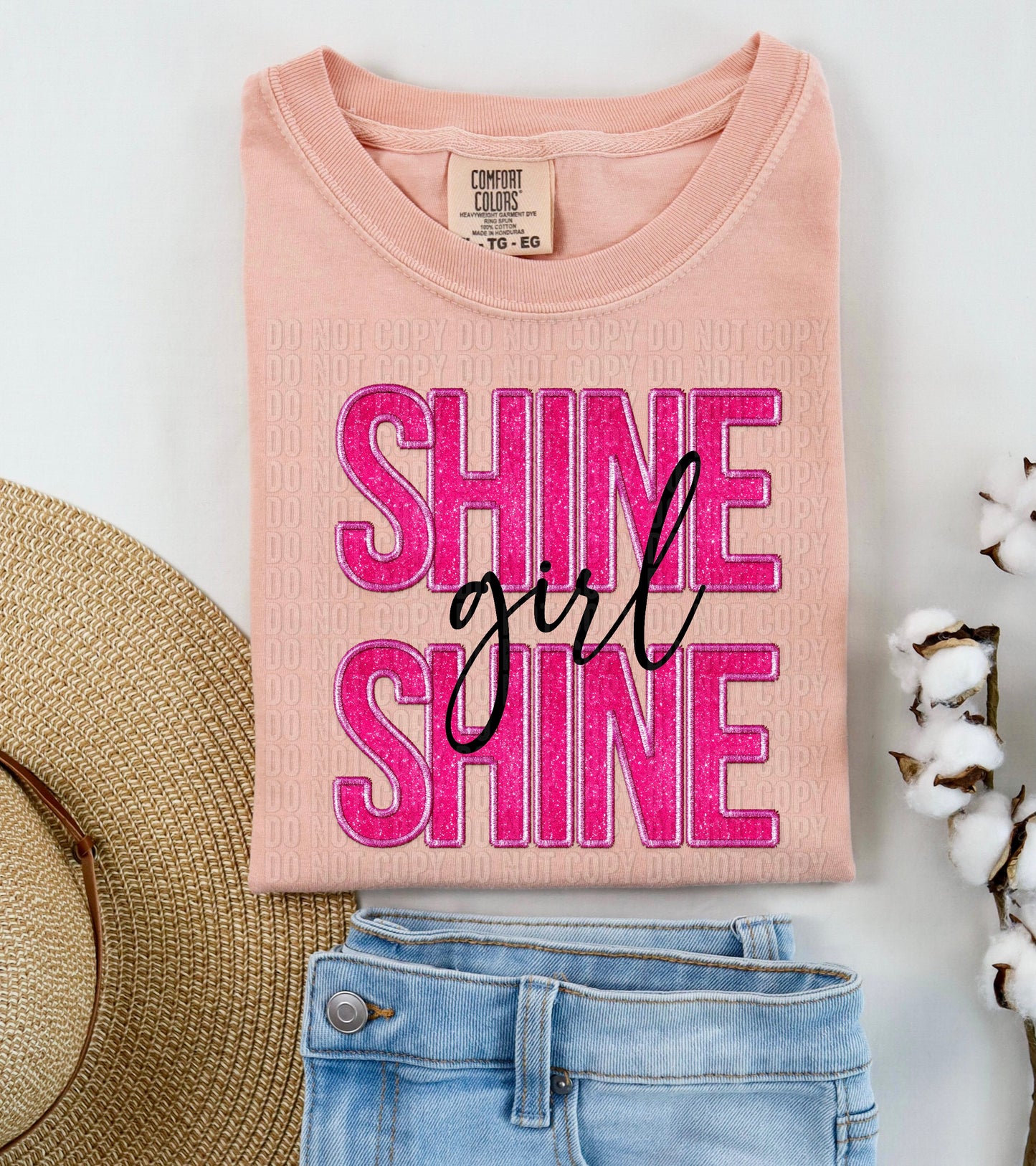 Shine Girl Shine Glittery Faux DTF Transfer