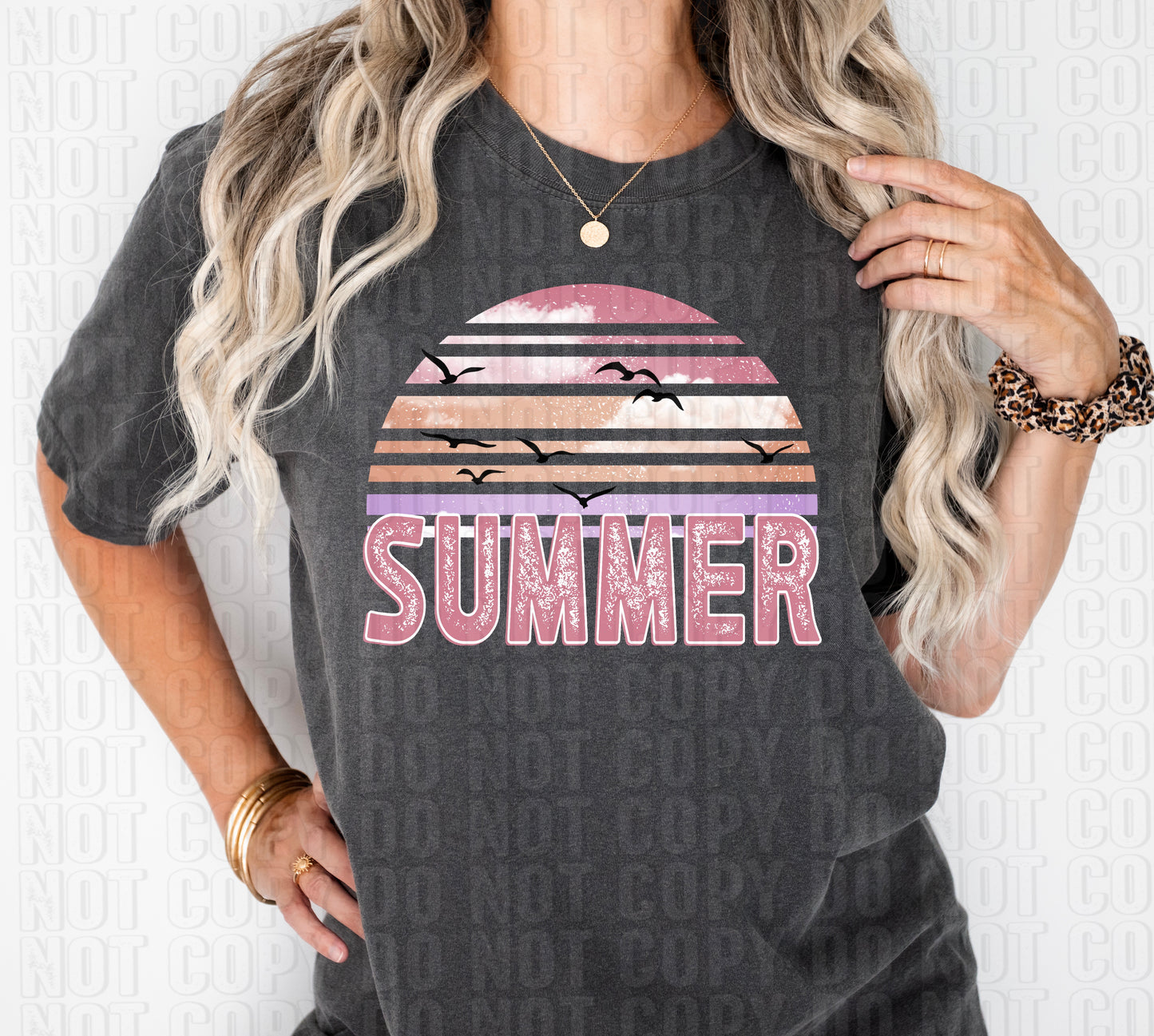 Summer Pink Sunset DTF Transfer