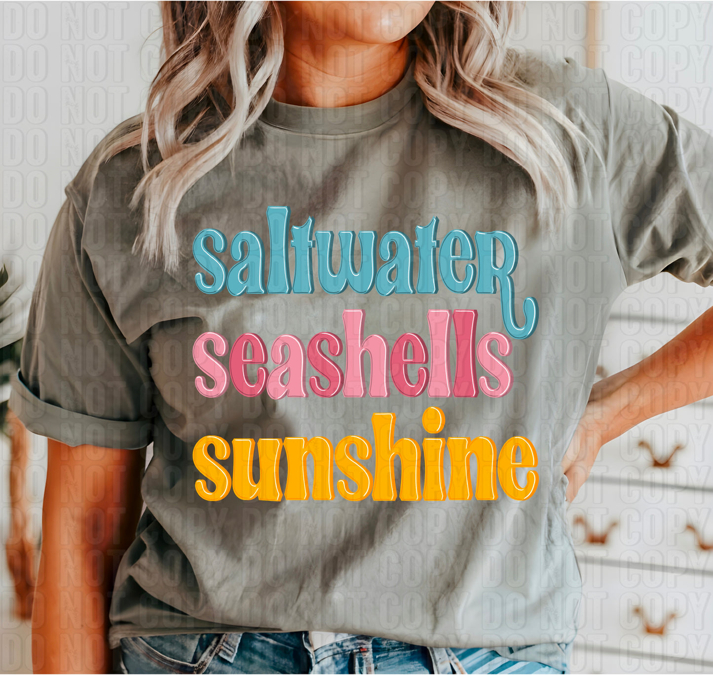 Saltwater Seashells Sunshine DTF Transfer