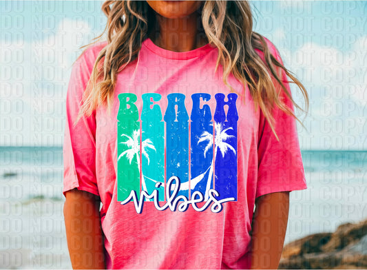 Beach Vibes Blues DTF Transfer