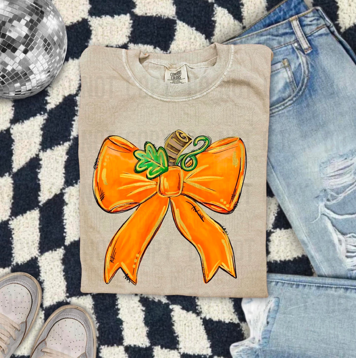 Pumpkin Coquette Bow DTF Transfer