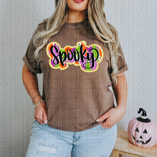 Spooky Brushstroke Gold Glitz DTF Transfer