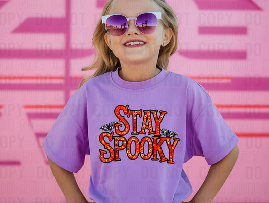 Stay Spooky Orange Sequined DTF Transfer