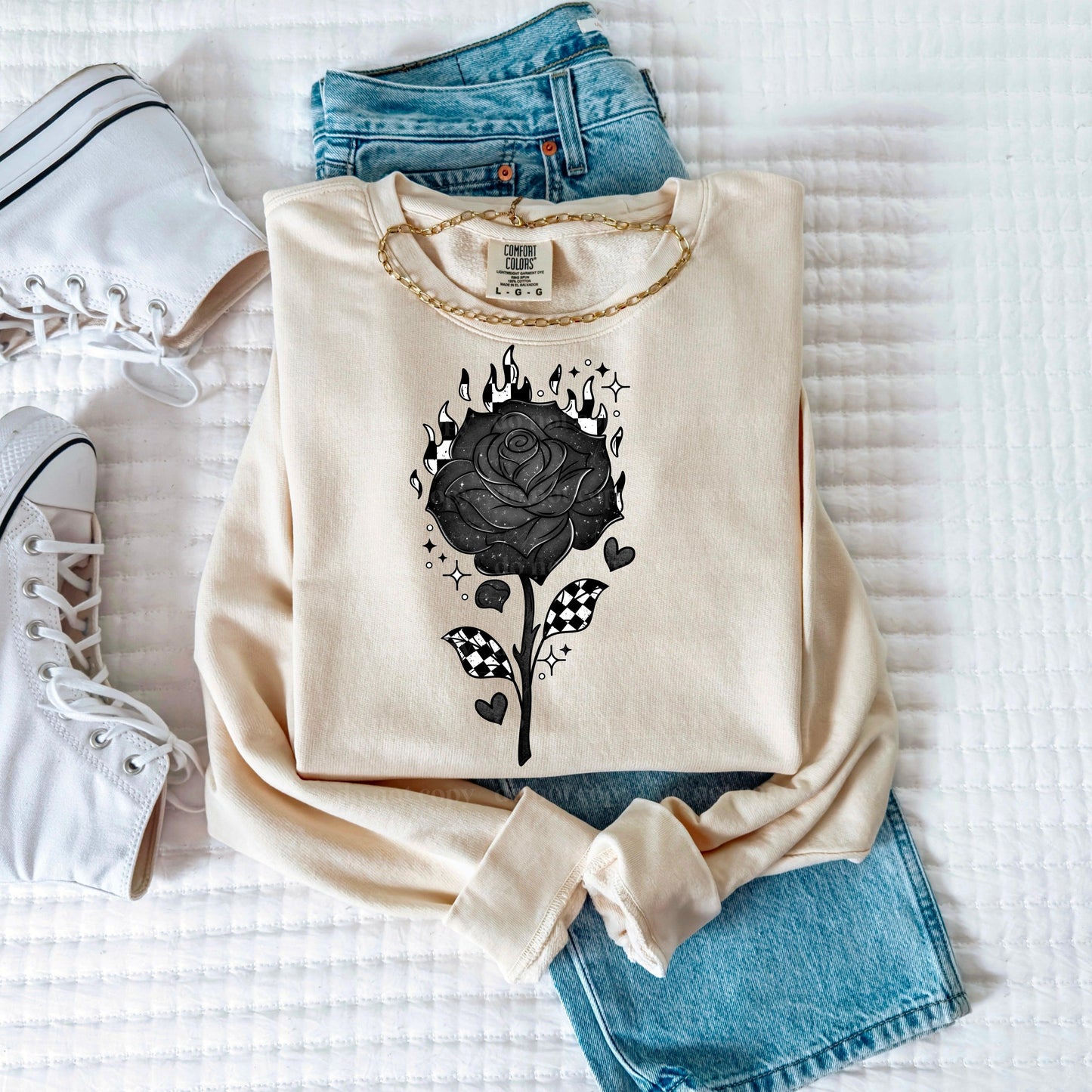 Dance In The Flames Rose Only DTF Transfer