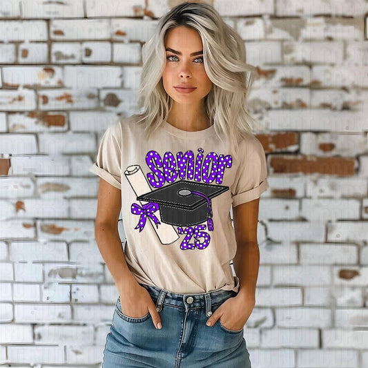 Senior 25 Purple Dots DTF Transfer