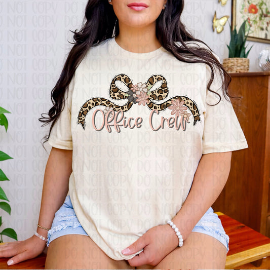 Office Crew Leopard Coquette DTF Transfer