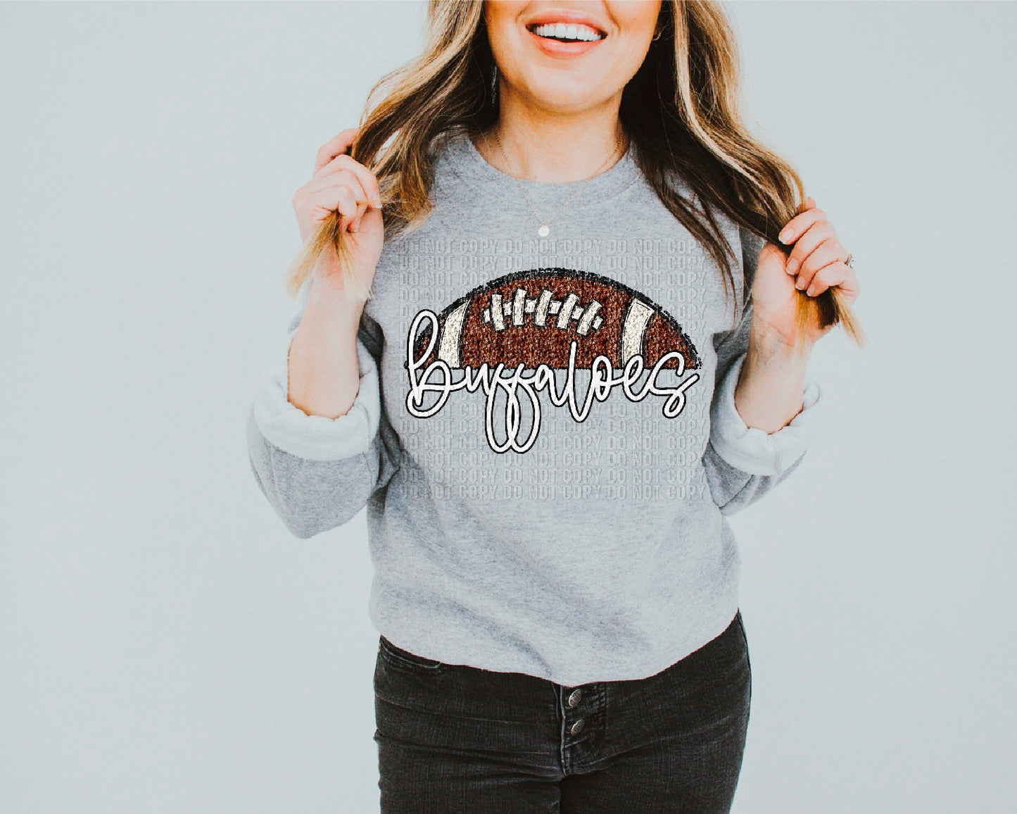 Buffaloes Half Football Sequined Faux DTF Transfer