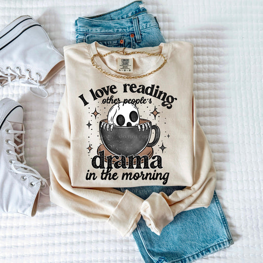 Drama In The Morning Black Font DTF Transfer