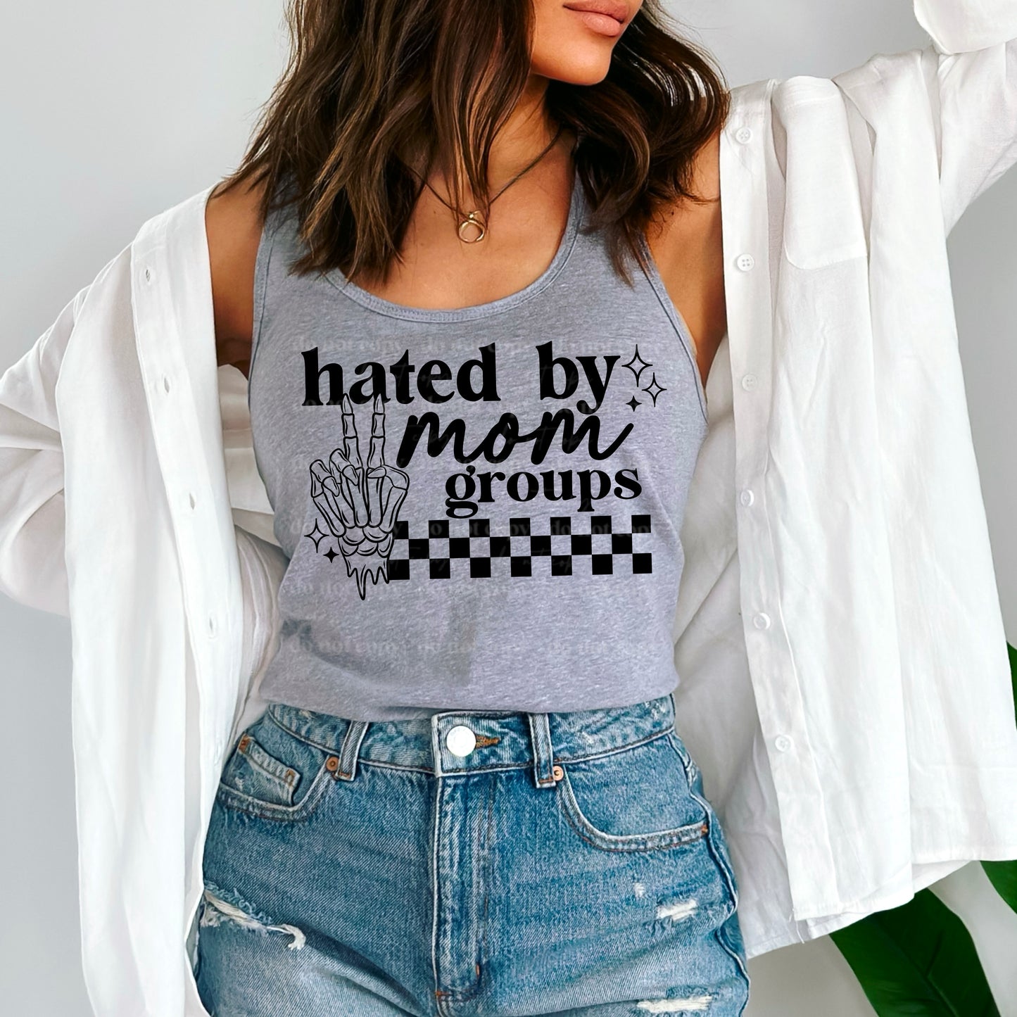 Hated By Mom Groups Black Font DTF Transfer