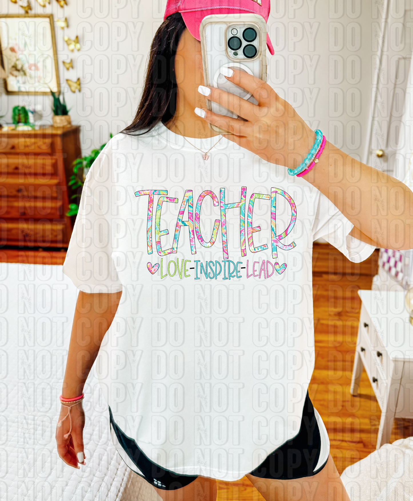 Teacher Love Inspire Lead Tropical Blooms DTF Transfer