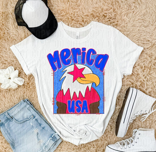 America USA Pink Eagle DTF Transfer