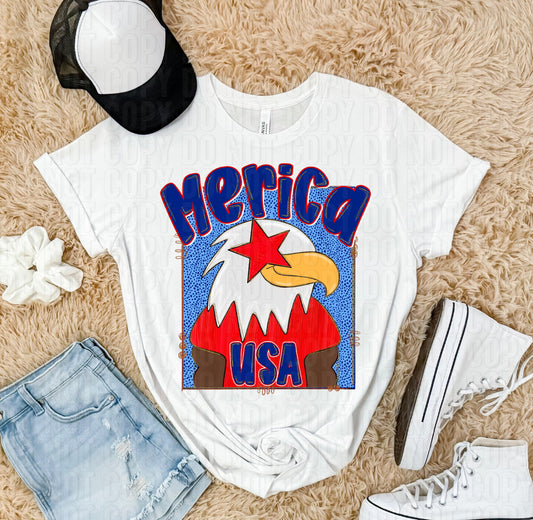 America USA Red Eagle DTF Transfer