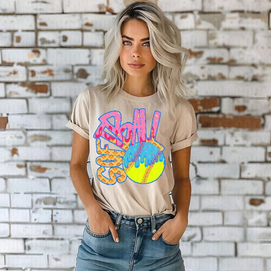 Softball Drip Sporty Ball DTF Transfer