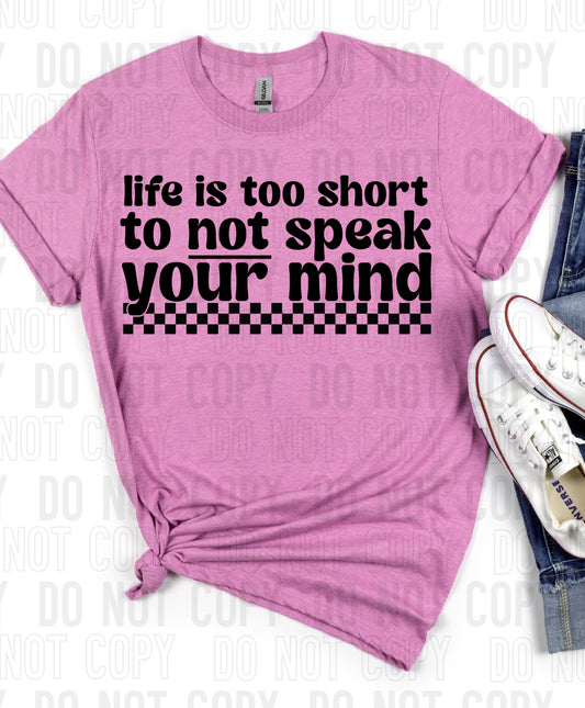 Life Is Too Short DTF Transfer