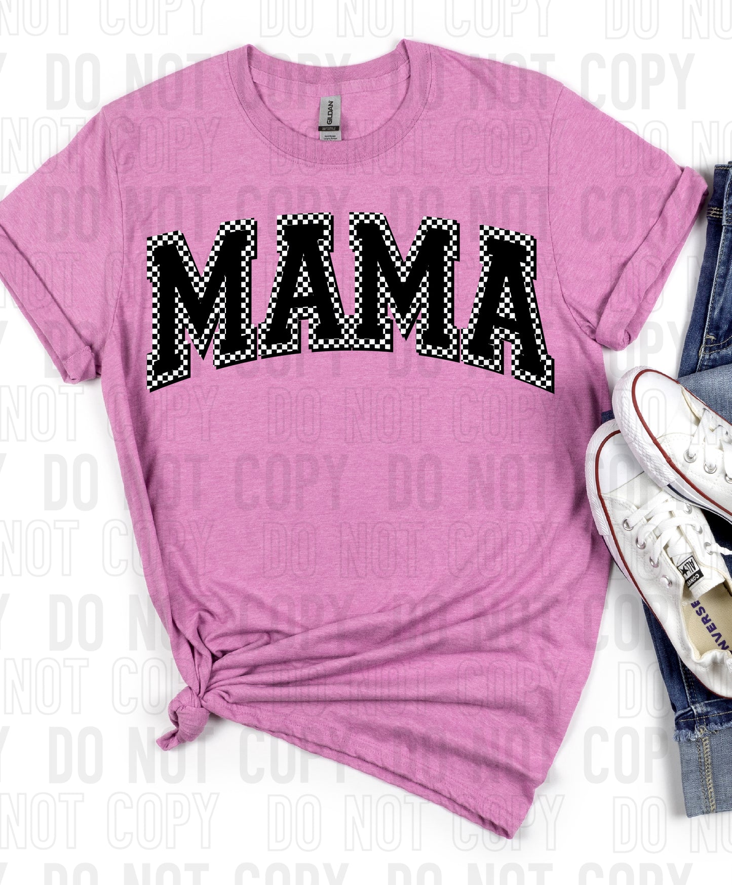 Mama Checkered Varsity DTF Transfer