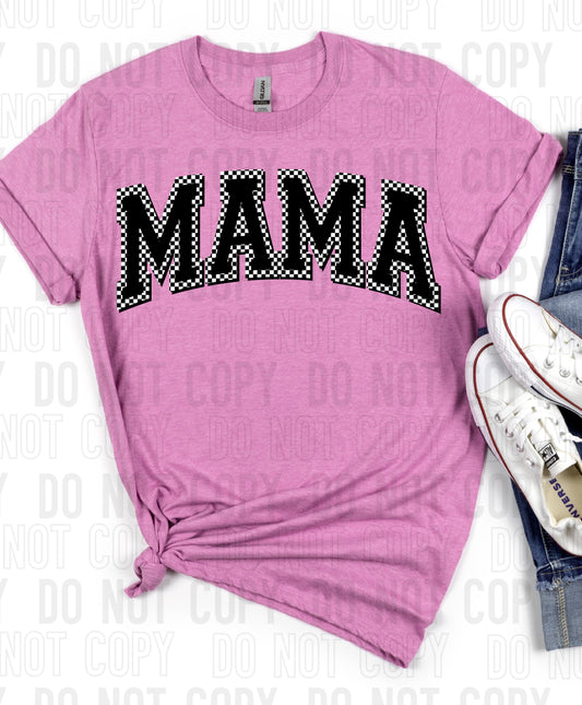 Mama Checkered Varsity DTF Transfer